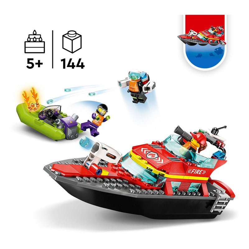 Afbeelding laden in galerijviewer, Lego city reddingsboot brand speelgoed voor kinderen - 60373
