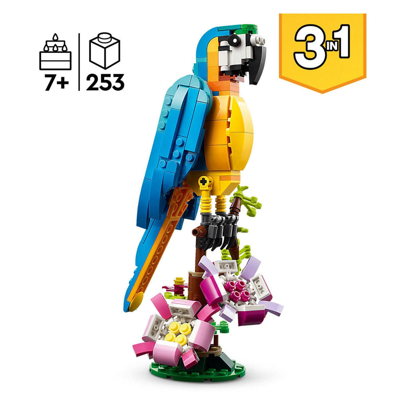 Afbeelding laden in galerijviewer, Lego creator 3in1 exotische papegaai - kikker - vis dieren speelgoed set voor kinderen - 31136
