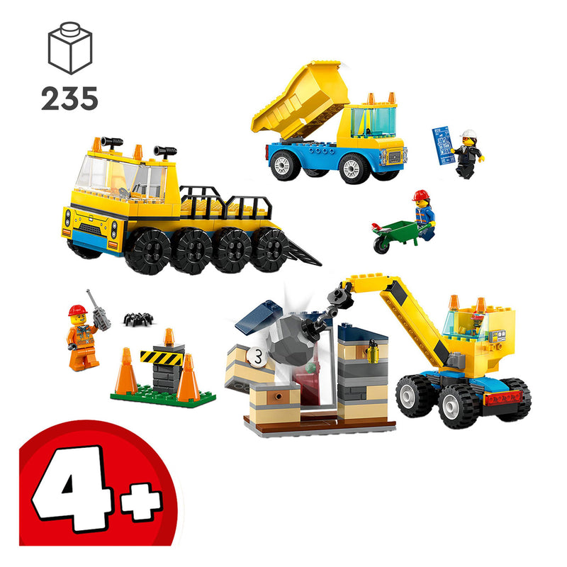 Afbeelding laden in galerijviewer, Lego city 60391 kiepwagen, bouwtruck en sloopkraan
