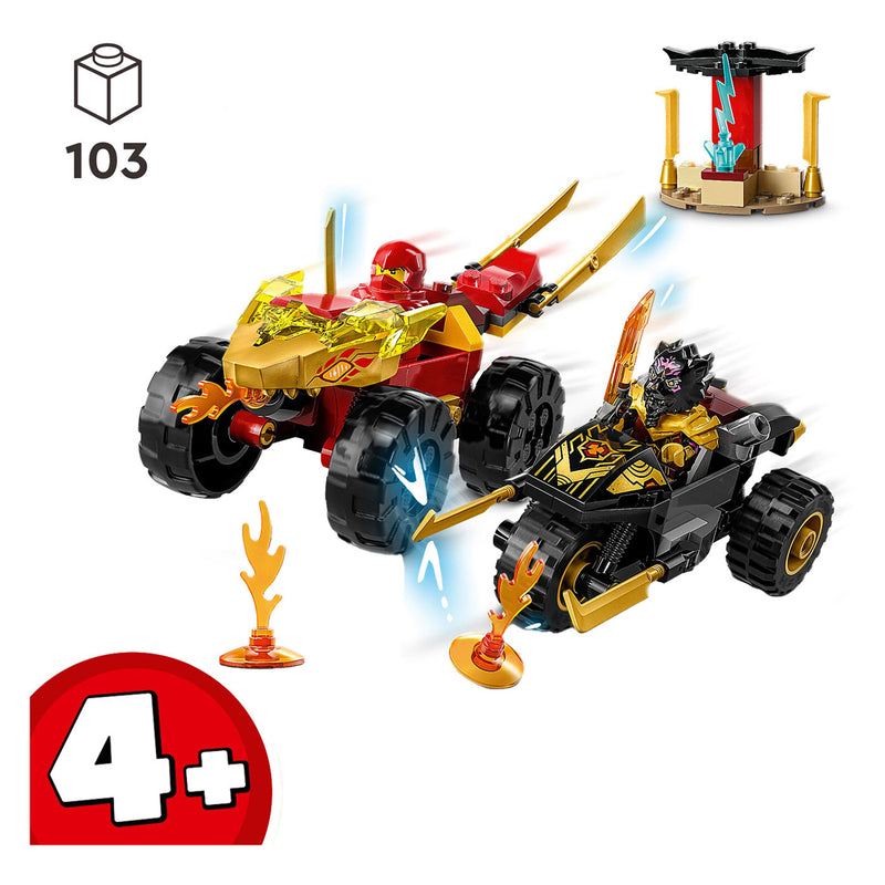 Afbeelding laden in galerijviewer, Lego LEGO Ninjago 71789 Kai en Ras' Duel Tussen Auto en Motor
