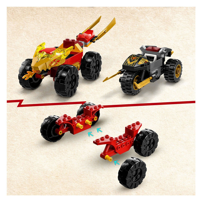 Afbeelding laden in galerijviewer, Lego LEGO Ninjago 71789 Kai en Ras' Duel Tussen Auto en Motor
