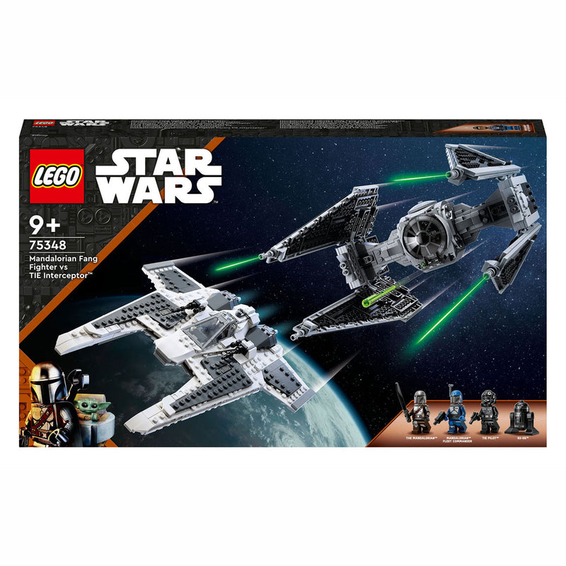 Afbeelding laden in galerijviewer, Lego star wars 75348 mandalorian fang fighter vs. tie interceptor set
