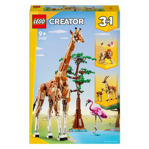 Lego creator 3in1 safaridieren speelgoed set met giraffe, gazelles en leeuw 31150