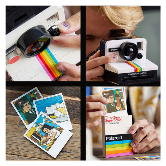 Lego ideas polaroid onestep sx-70 camera vintage bouwpakket voor volwassenen 21345