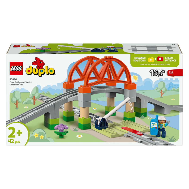 Afbeelding laden in galerijviewer, Lego duplo town 10426 treinbrug en rails uitbreidingsset
