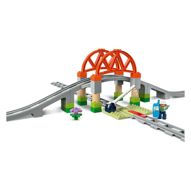 Afbeelding laden in galerijviewer, Lego duplo town 10426 treinbrug en rails uitbreidingsset
