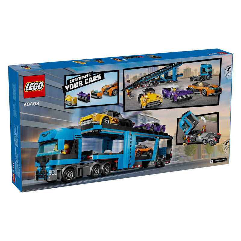 Afbeelding laden in galerijviewer, Lego city 60408 transportvoertuig met sportauto's
