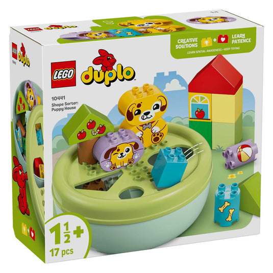 Lego duplo vormenstoof: puppyhuis educatief dieren speelgoed voor kinderen 10441