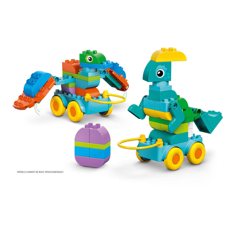 Afbeelding laden in galerijviewer, Lego duplo 3-in-1 dinosaurussen op wielen leerzaam speelgoed voor peuters met 6 figuren 10451
