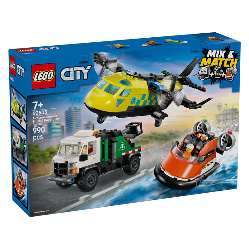 Afbeelding laden in galerijviewer, Lego city 60505 vliegtuig, servicewagen en hovercraft remix
