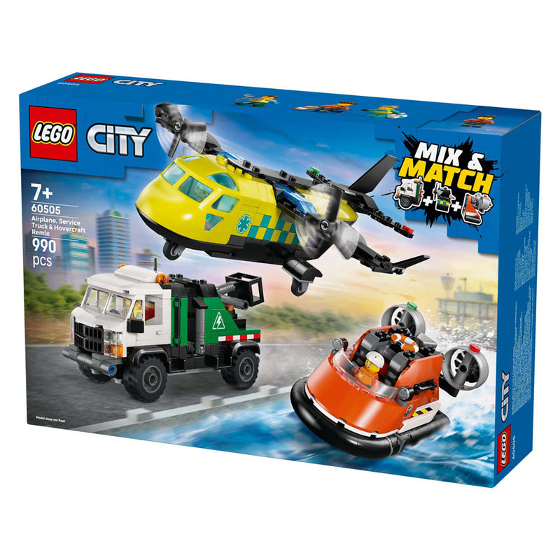 Afbeelding laden in galerijviewer, Lego city 60505 vliegtuig, servicewagen en hovercraft remix
