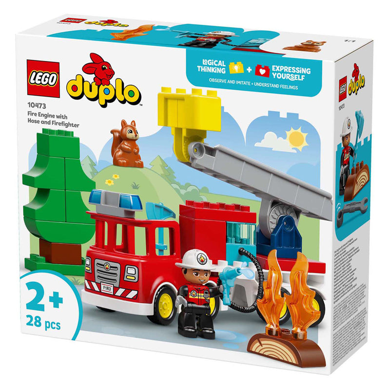 Afbeelding laden in galerijviewer, Lego duplo town 10473 brandweertruck met slang en brandweerman
