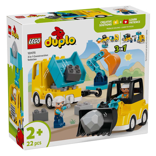 Lego duplo town 10475 - 3-in-1 bouwvoertuigen - creatief speelgoed