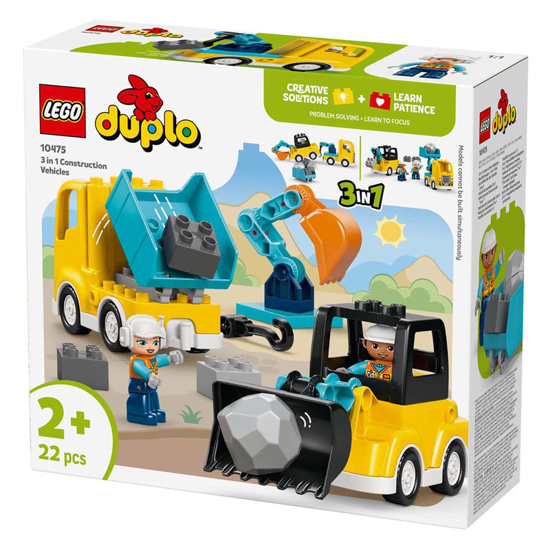 Afbeelding laden in galerijviewer, Lego duplo town 10475 - 3-in-1 bouwvoertuigen - creatief speelgoed
