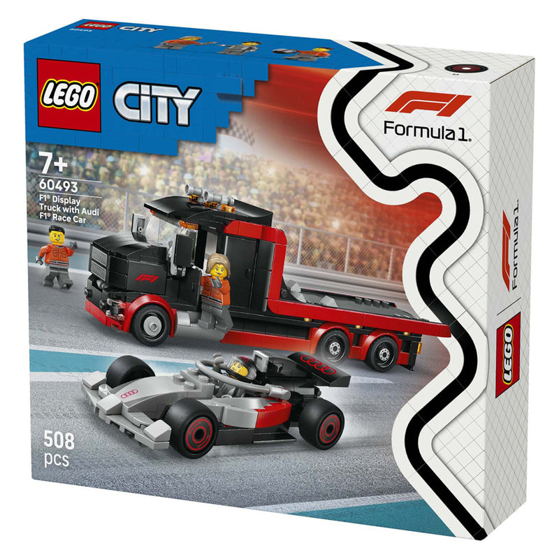 Afbeelding laden in galerijviewer, Lego city 60493 f1 displaytruck met audi f1 racewage
