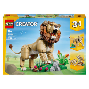 Lego creator 3in1 wilde dieren: majestueuze leeuw speelgoed voor kinderen met dieren figuren 31386