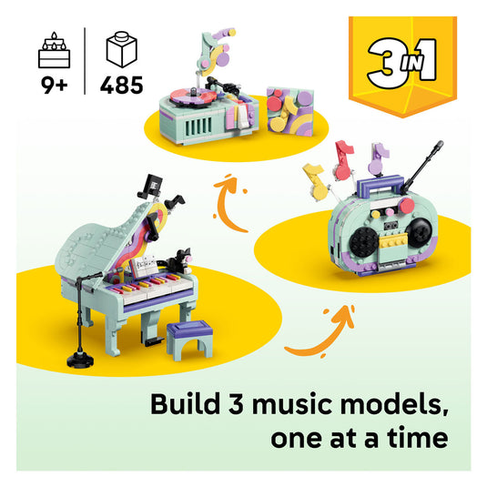 Lego creator 3in1 piano met kat en radio en platenspeler speelgoed voor kinderen 31392