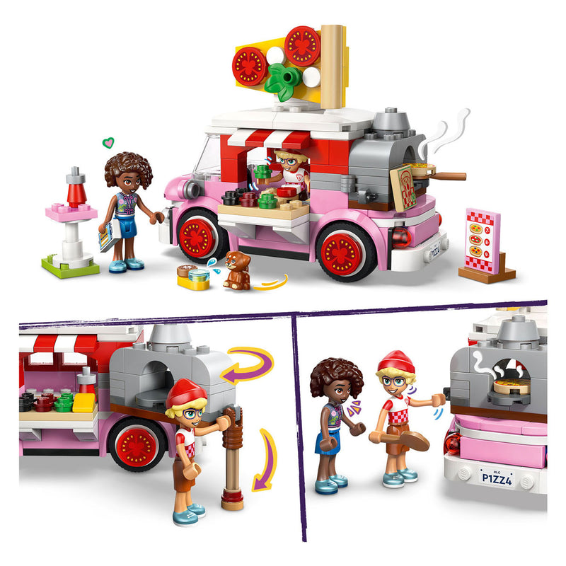 Afbeelding laden in galerijviewer, Lego friends pizzatruck speelgoed voor kinderen vanaf 6 jaar met 2 poppetjes 42694

