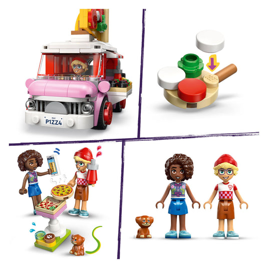 Lego friends pizzatruck speelgoed voor kinderen vanaf 6 jaar met 2 poppetjes 42694