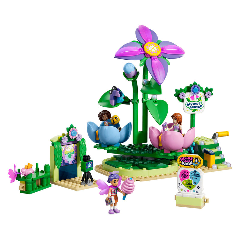 Afbeelding laden in galerijviewer, Lego friends draaiende theekopjesattractie met bloementhema
