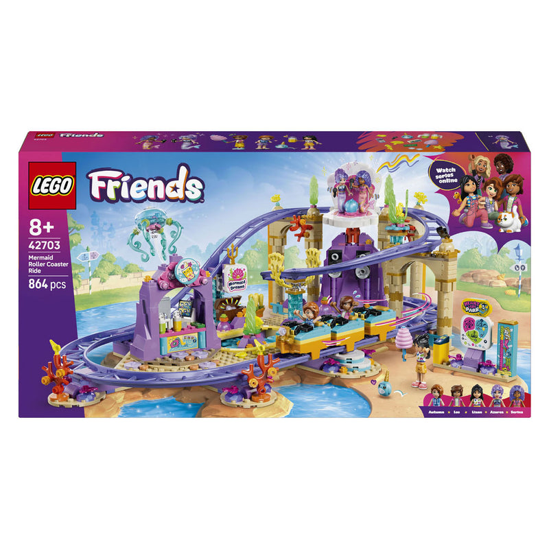 Afbeelding laden in galerijviewer, Lego friends zeemeerminnenachtbaan pretpark speelgoed voor kinderen met poppetjes 42703
