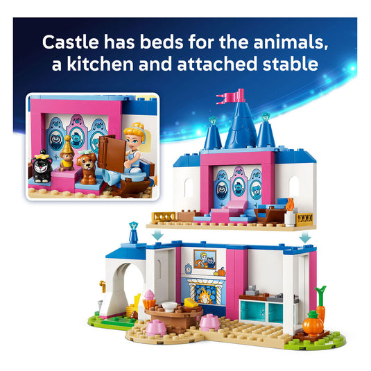 Lego ® ǀ disney princess assepoesters kasteel met dierenvriendjes - bouwspeelgoed voor kinderen met assepoester en 4 dieren - 43283