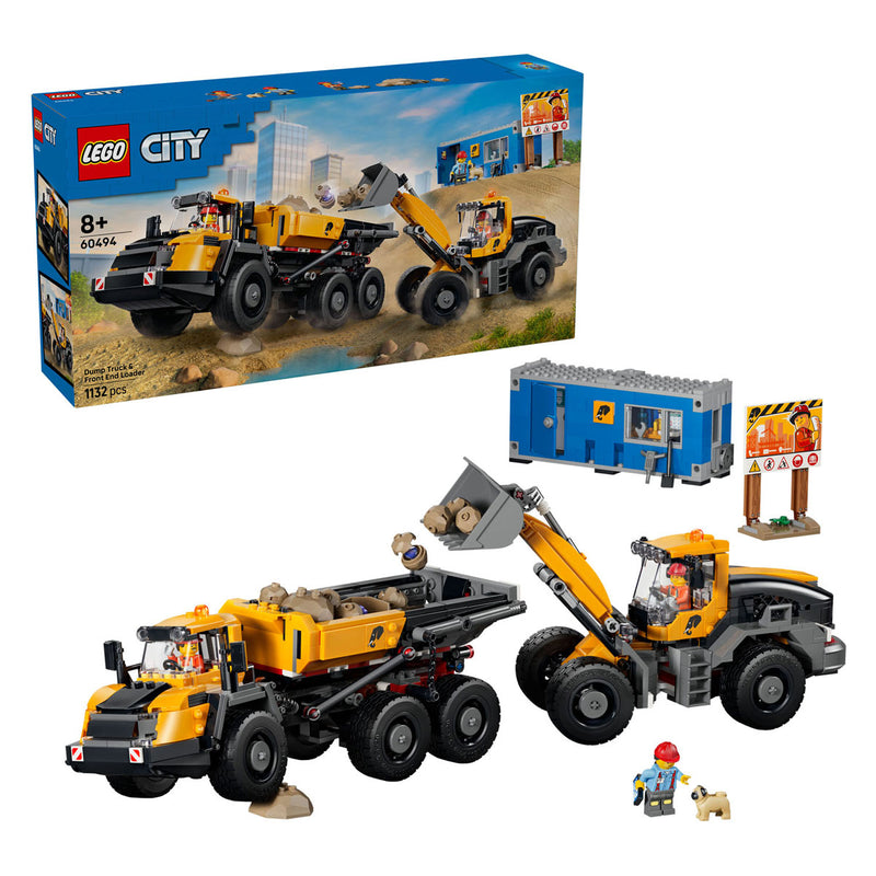 Afbeelding laden in galerijviewer, Lego city kiepwagen en voorlader
