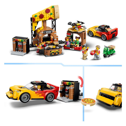 Lego city pizzacentrale met voertuigen