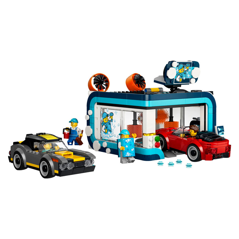 Afbeelding laden in galerijviewer, Lego city autowasstraat auto bouwpakket voor kinderen vanaf 6 jaar 60497
