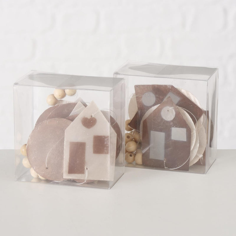 Afbeelding laden in galerijviewer, Boltze home capiz guirlande house- l180cm bruin beige
