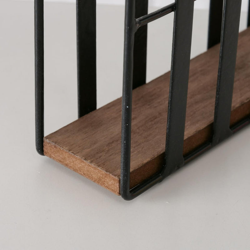 Afbeelding laden in galerijviewer, Boltze home servethouder lurio metaal hout l8 x b5 x h15cm verkrijgbaar in wit of zwart
