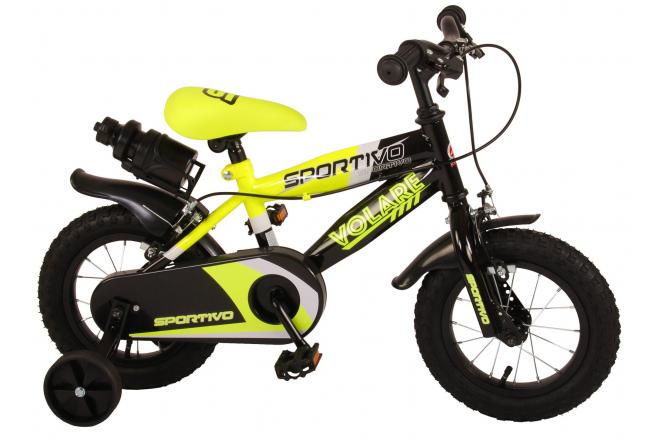 Afbeelding laden in galerijviewer, Volare Sportivo Kinderfiets Jongens 12 inch Neon Geel Zwart Twee Handremmen 95% afgemonteerd
