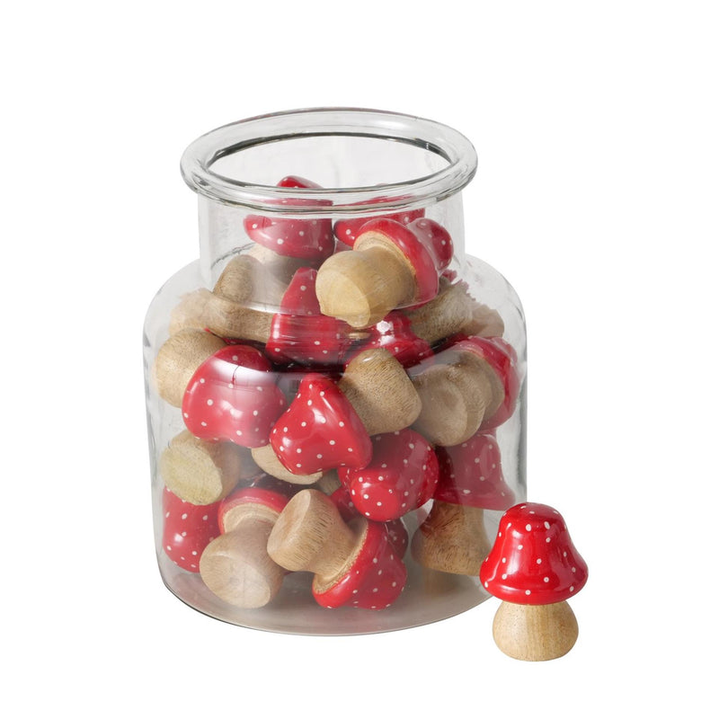 Afbeelding laden in galerijviewer, Boltze home beeld paddenstoel mango hout dia.3,5x5cm rood
