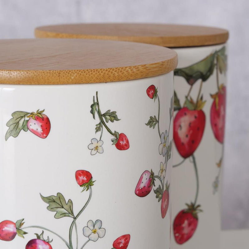 Afbeelding laden in galerijviewer, Boltze home voorraadpot aardbei aardewerk h17cm
