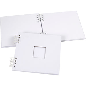 Creotime spiraal gebonden scrapbook, afm 20x20 cm, 250 gr, 1 stuk, wit