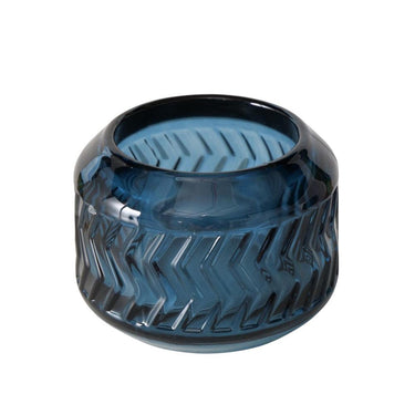 Boltze home theelichthouder 'vadina' glas dia.8x6cm blauw 3 assorti