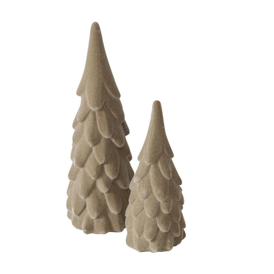 Boltze home decoratief kerstboom 2-delig h22 cm polyresin beige