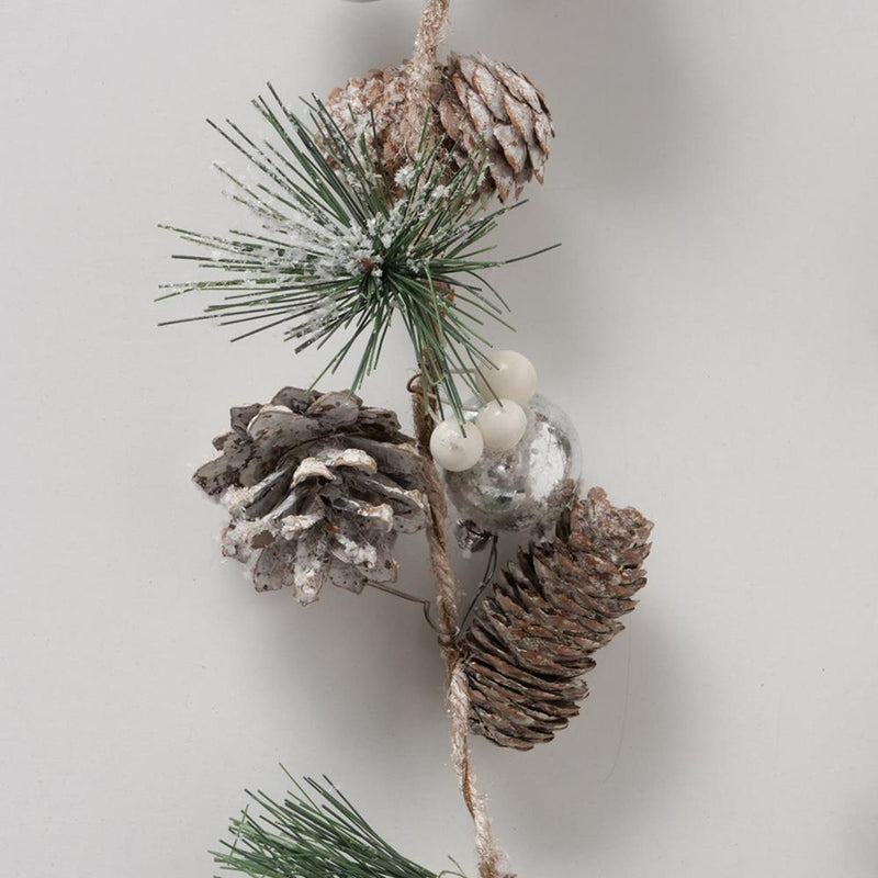 Afbeelding laden in galerijviewer, Boltze home guirlande dennenappels lopas l120 cm groen sneeuw
