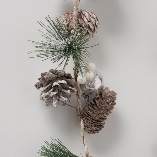 Boltze home guirlande dennenappels lopas l120 cm groen sneeuw