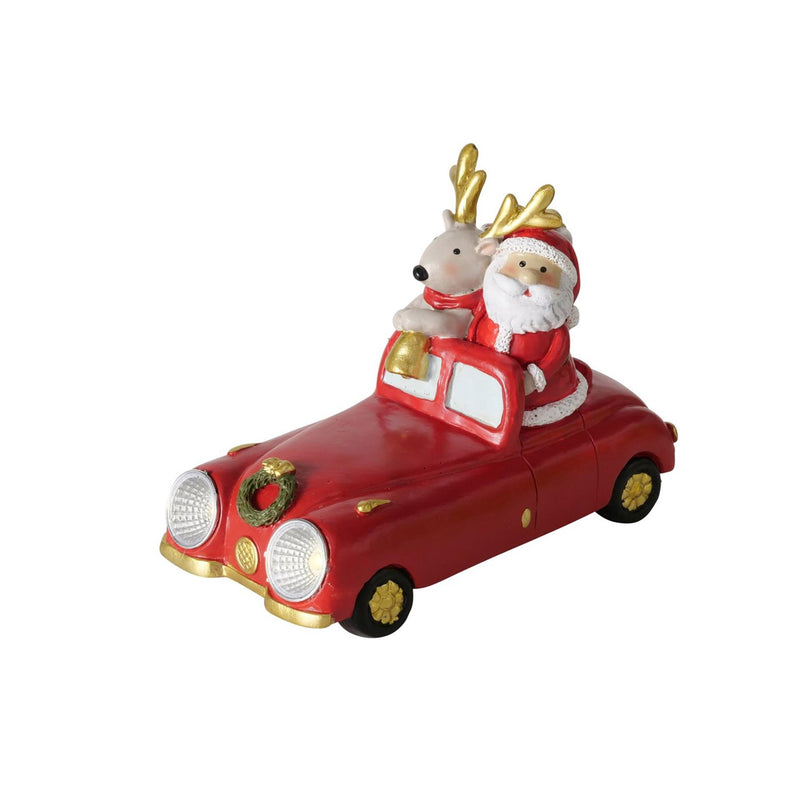 Afbeelding laden in galerijviewer, Boltze home auto met hert en kerstman led hars 14cm
