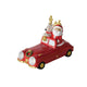 Boltze home auto met hert en kerstman led hars 14cm