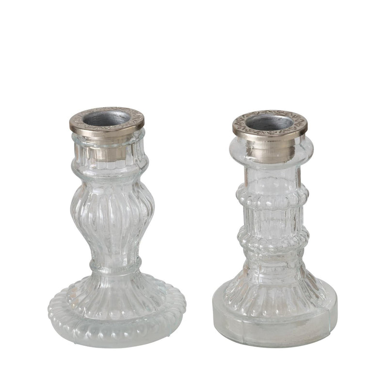 Afbeelding laden in galerijviewer, Boltze home kandelaar moline h11,5cm helder glas
