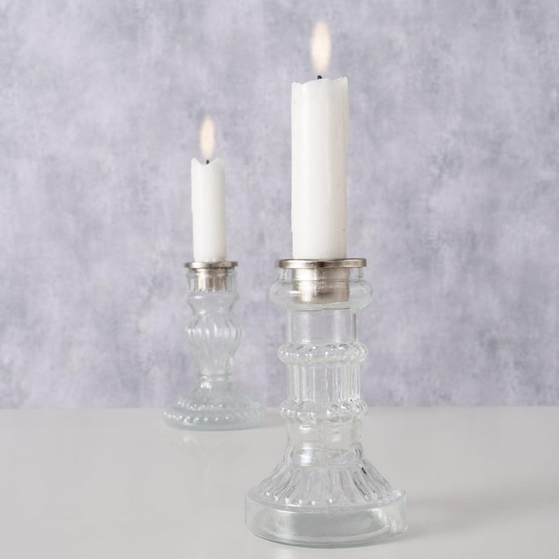 Afbeelding laden in galerijviewer, Boltze home kandelaar moline h11,5cm helder glas
