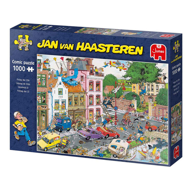 Afbeelding laden in galerijviewer, Jumbo jan van haasteren legpuzzel - vrijdag de 13e, 1000st.
