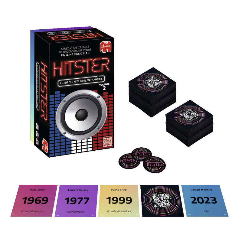 Afbeelding laden in galerijviewer, Hitster jumbo chansons francophone – franstalig muziekspel – franse muziek – partyspel – actiespel
