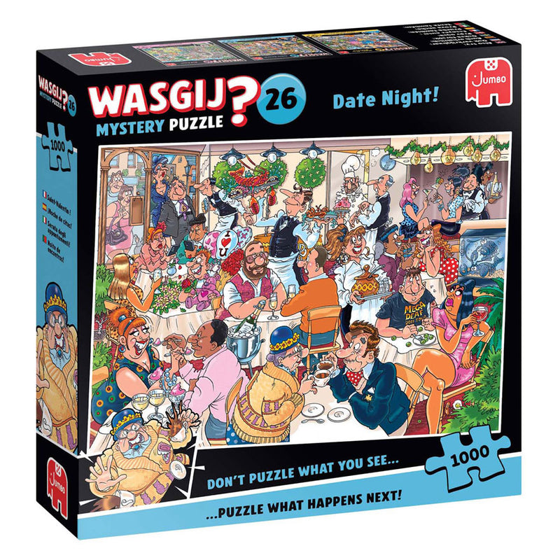Afbeelding laden in galerijviewer, Jumbo wasgij mystery 26 legpuzzel - date night!, 1000st.
