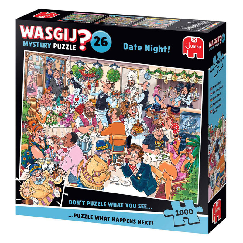 Afbeelding laden in galerijviewer, Jumbo wasgij mystery 26 legpuzzel - date night!, 1000st.
