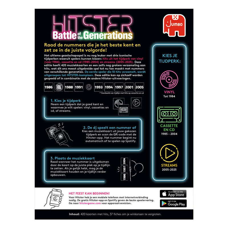 Afbeelding laden in galerijviewer, Jumbo hitster battle of the generations – nederlandstalig muziekspel – generaties – partyspel – actiespel
