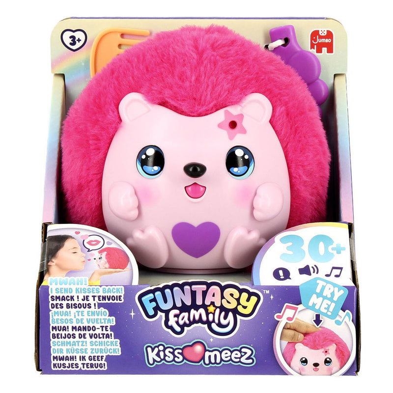 Afbeelding laden in galerijviewer, Funtasy family jumbo kiss-meez egel - interactieve knuffel
