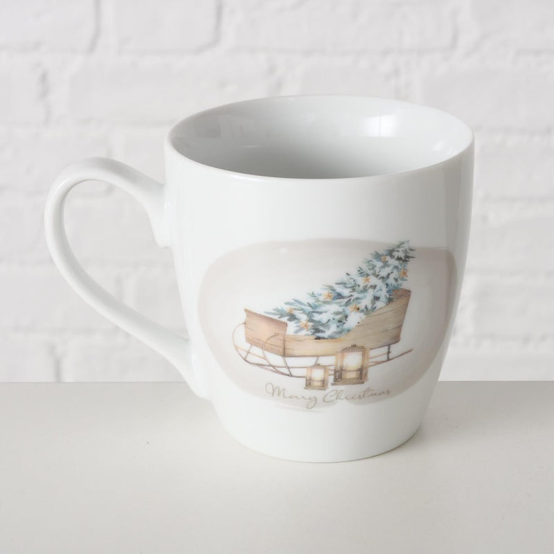 Afbeelding laden in galerijviewer, Boltze home jumbo-mok sleigh 480 ml porselein
